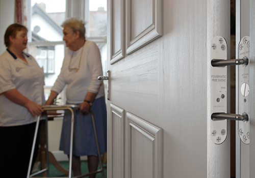 Powermatic concealed door closers create homely less institutionalised interiors enhancing comfort and well-being in care homes and nursing homes