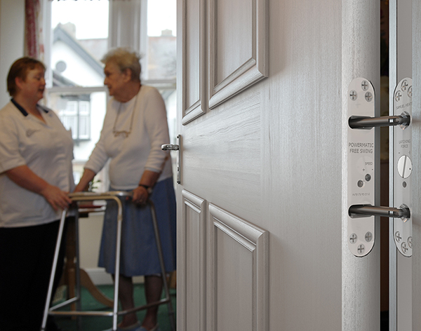 Powermatic concealed door closers create homely less institutionalised interiors enhancing comfort and well-being in care homes and nursing homes