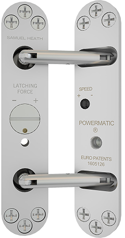 Powermatic controlled concealed door closer by Samuel Heath
